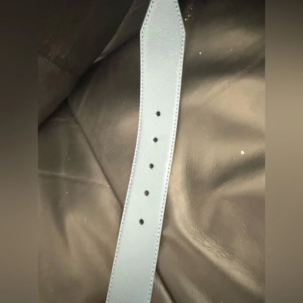 AUTHENTIC MICHAEL KORS LEATHER BELT BLUE W/MK CHARM LOGO BUCKLE SIZE small new - Picture 5 of 11